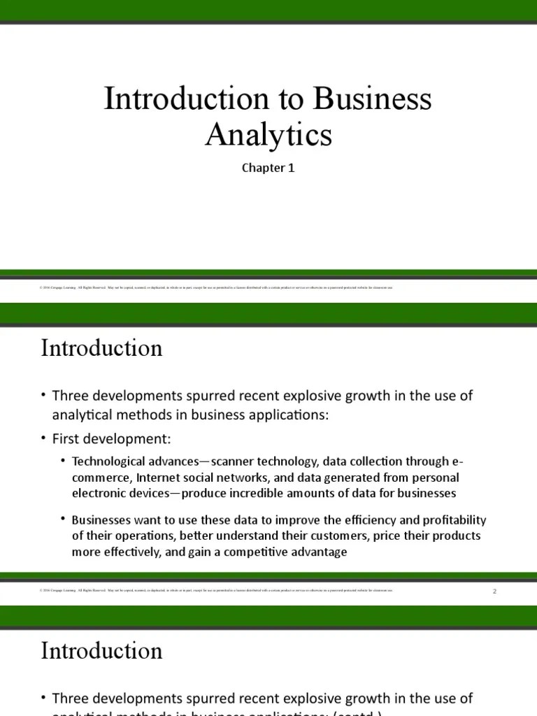 Chapter01 Introduction To Business Analytics | PDF | Analytics ...