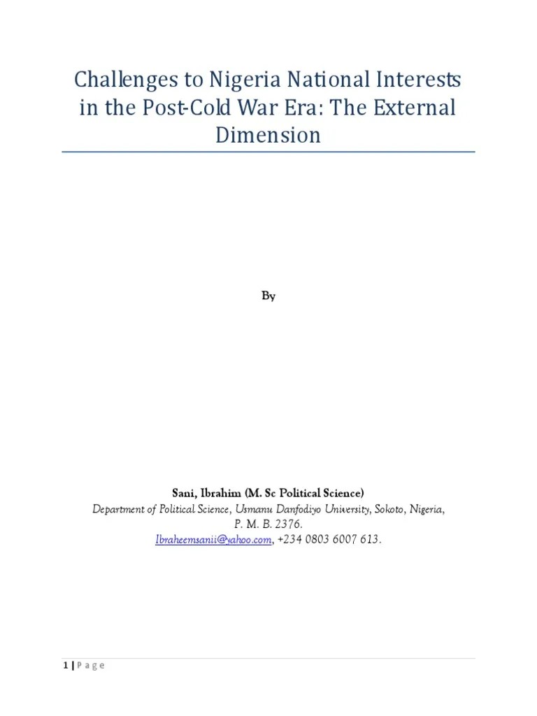 National Interests | Descargar Gratis PDF | Nigeria | Foreign Policy Of ...
