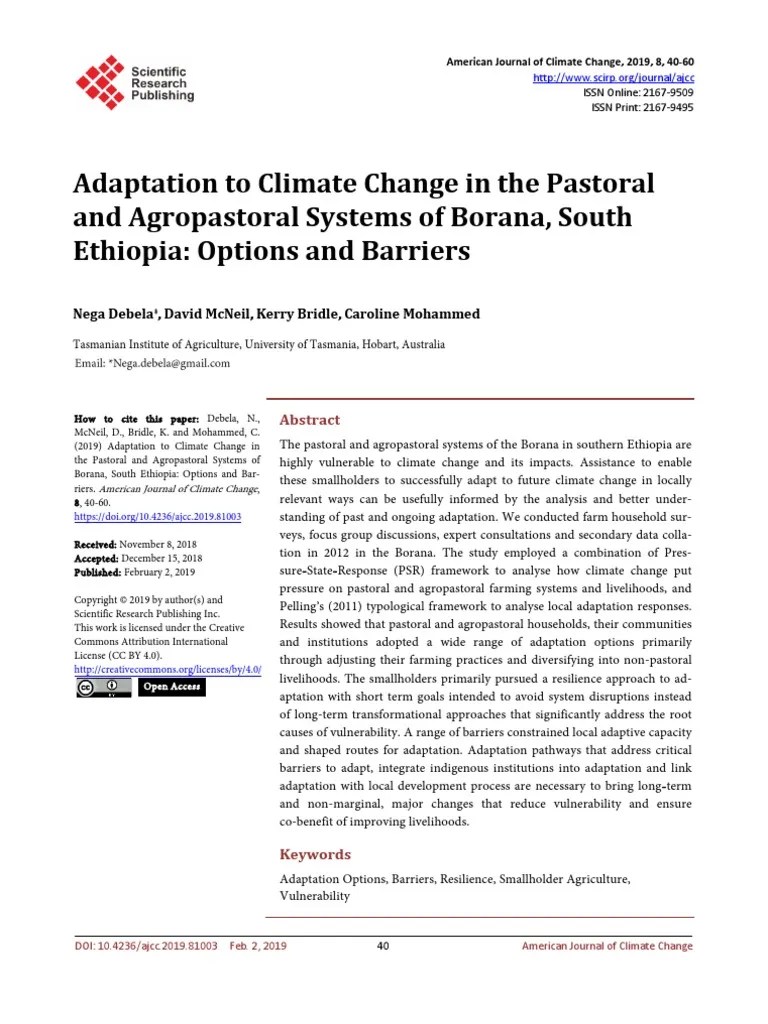 Adaptation To Climate Change In The Pastoral | PDF | Pastoralism ...