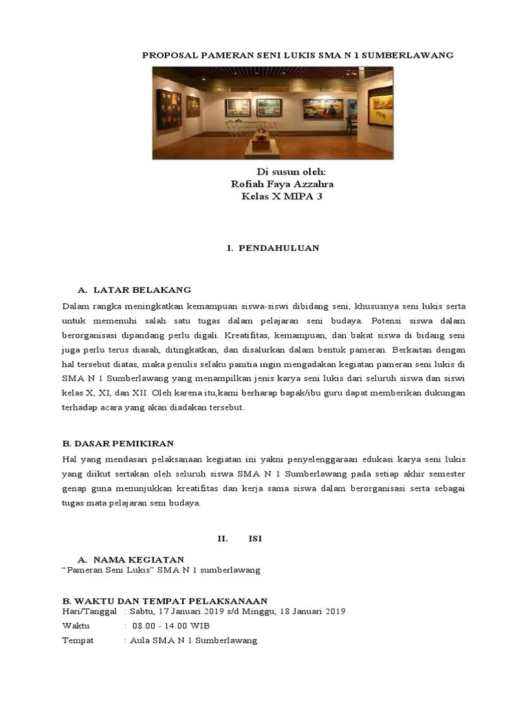 Memberikan motifasi siswa dalam berprestasi dan berkarya. Proposal Pameran Seni Lukis Sma N 1 Sumberlawang Pdf