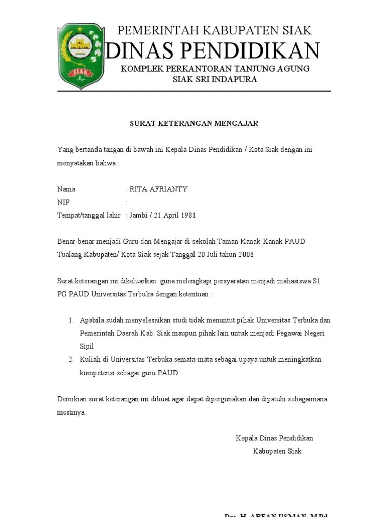 Find out the newest pictures of contoh surat keterangan mengajar di sekolah non. Surat Keterangan Mengajar Pdf
