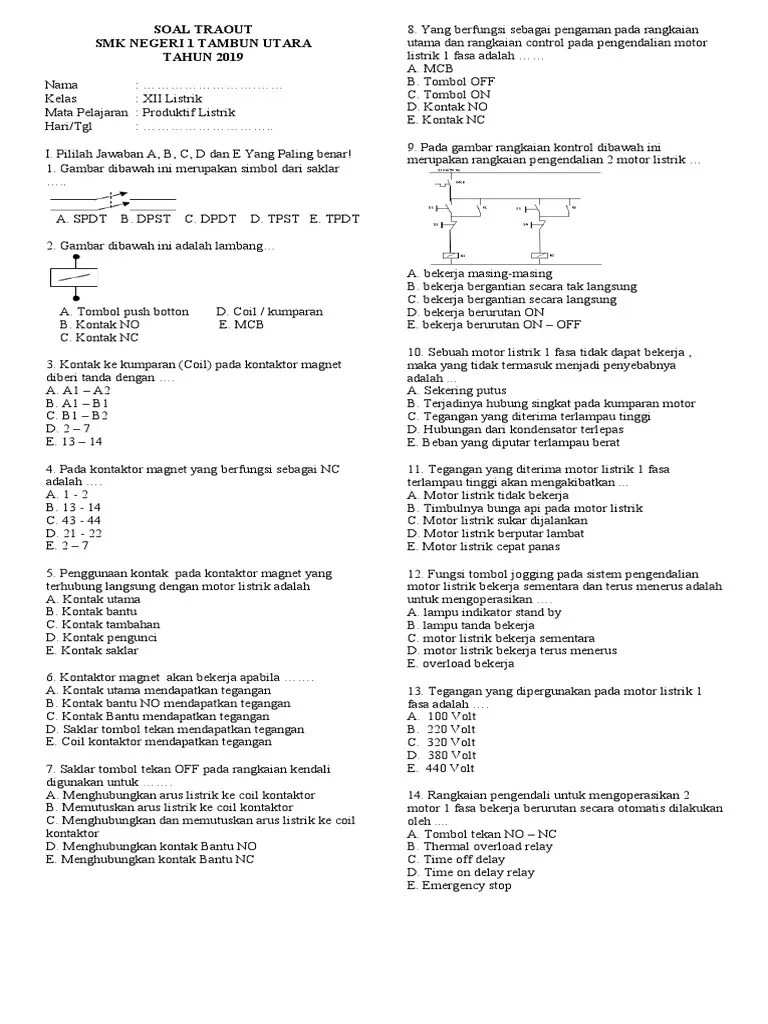 Soal Tryout Listrik 2019 Edit | PDF