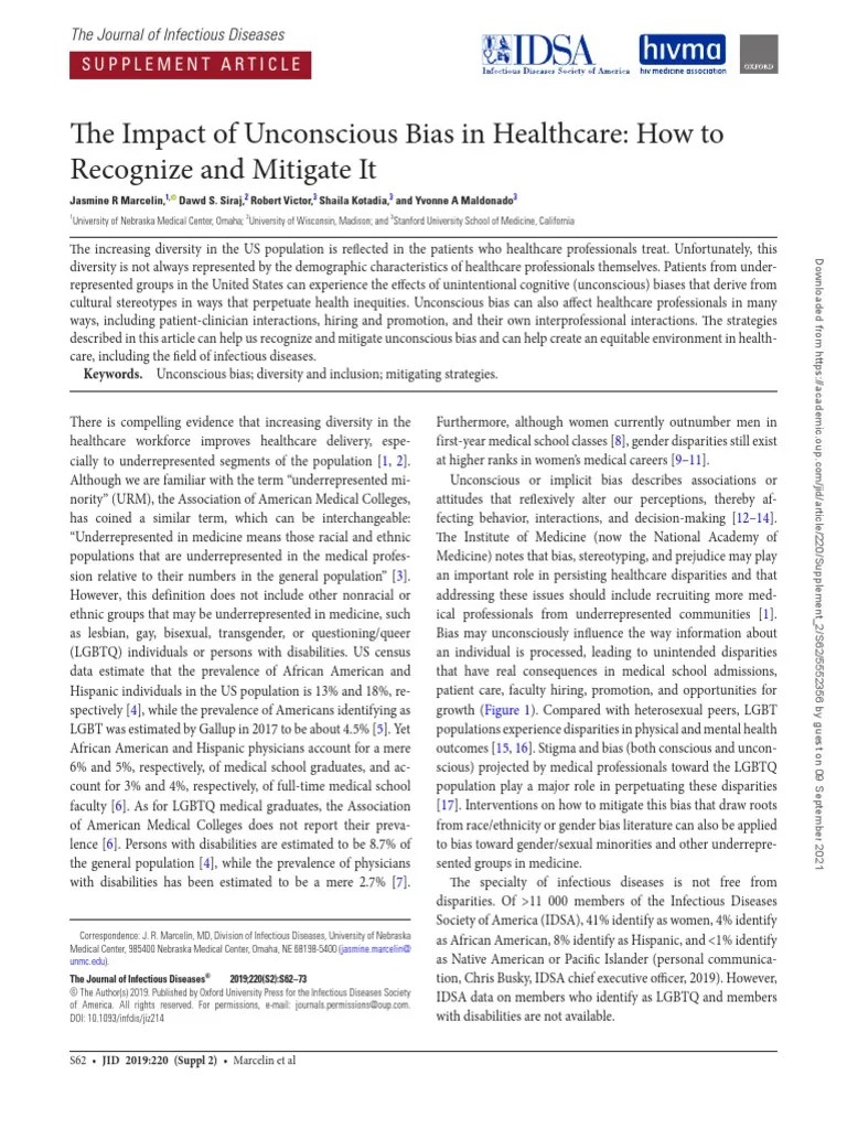 The Impact Of Unconscious Bias In Healthcare: How To Recognize And Mitigate It | PDF | Bias ...