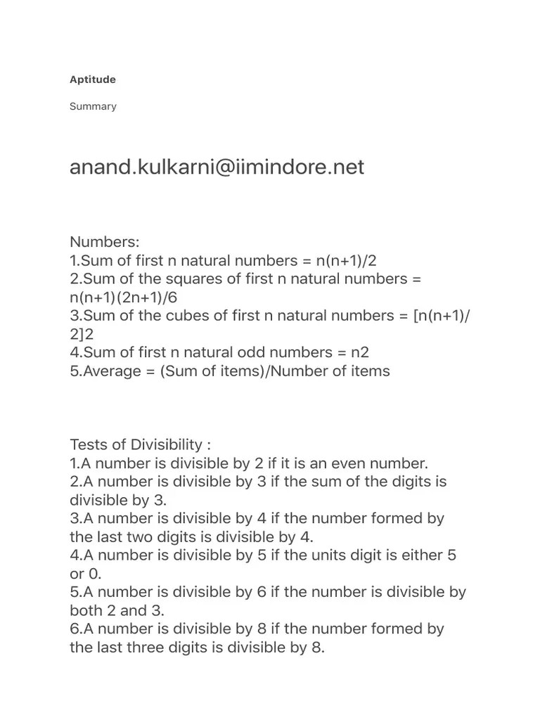 All Aptitude Formulas | PDF | Area | Volume