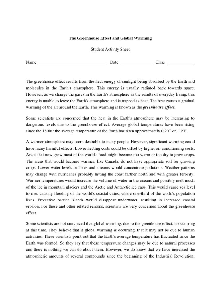 Greenhouse Effect | PDF | Global Warming | Atmosphere Of Earth