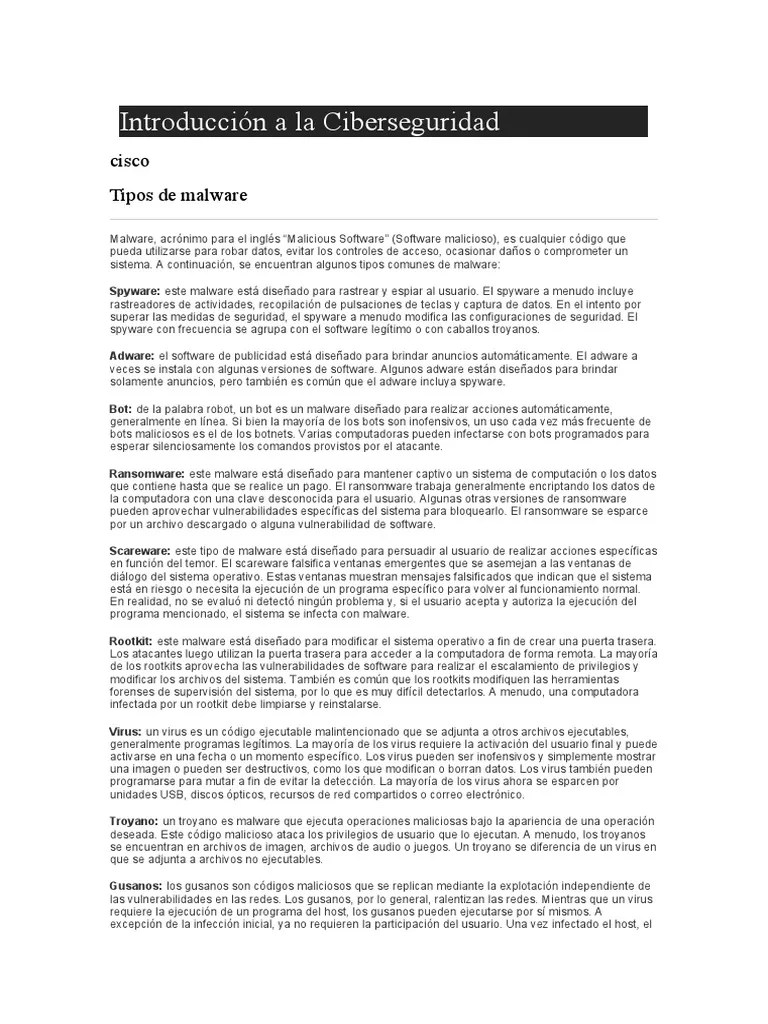 Tipos De Malware | PDF | Cortafuegos (informática) | Posicionamiento En Buscadores
