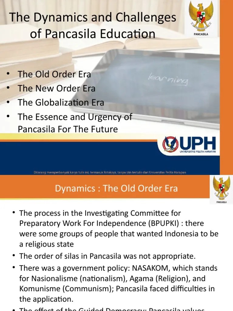 PPT2.the Dynamics And Challenges Of Pancasila Education | PDF | Political Theories | Indonesia