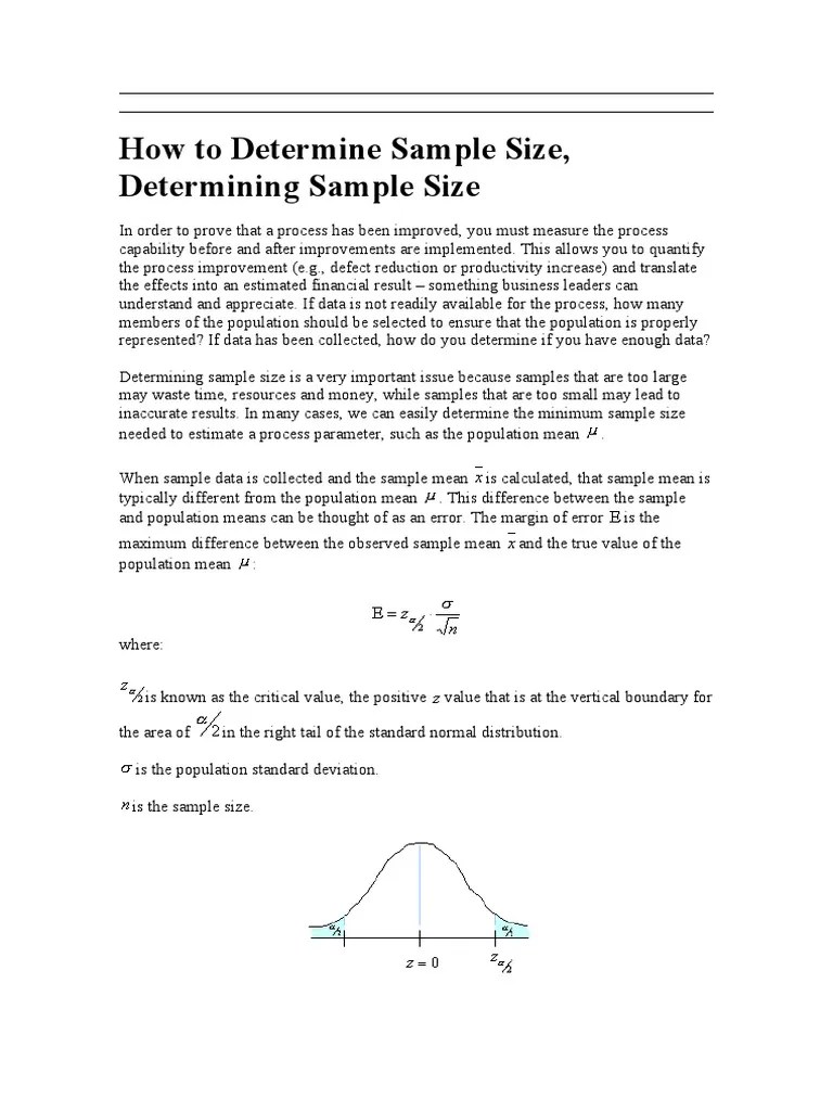 How To Determine The Right Sample Size For Data Analysis | PDF | Sample ...