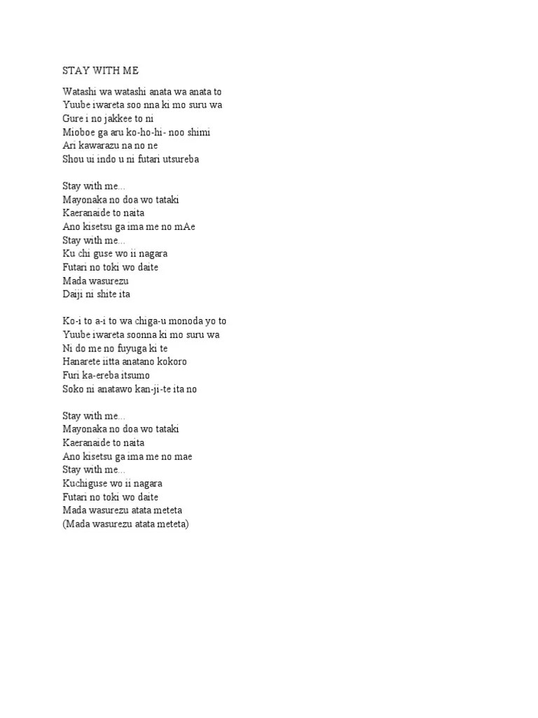 Stay With Me Miki Matsubara | PDF