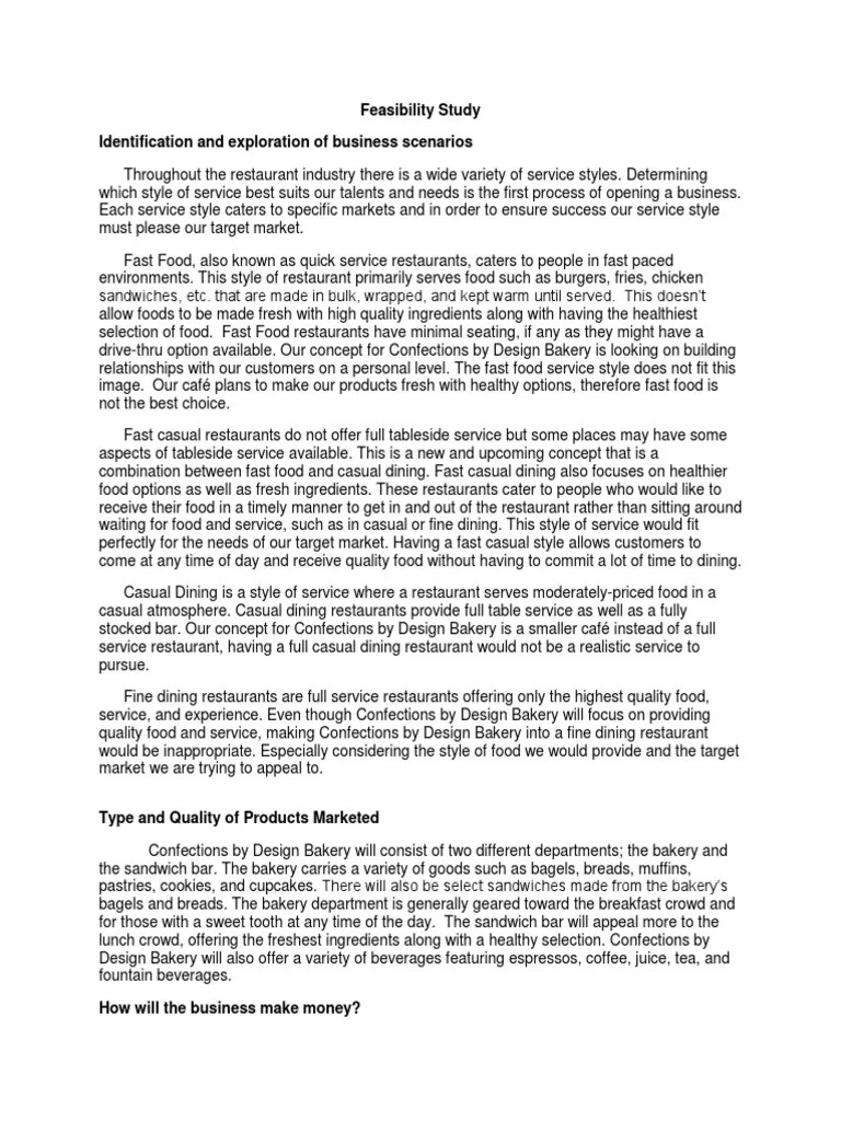 Feasibility Study | PDF | Restaurants | Franchising
