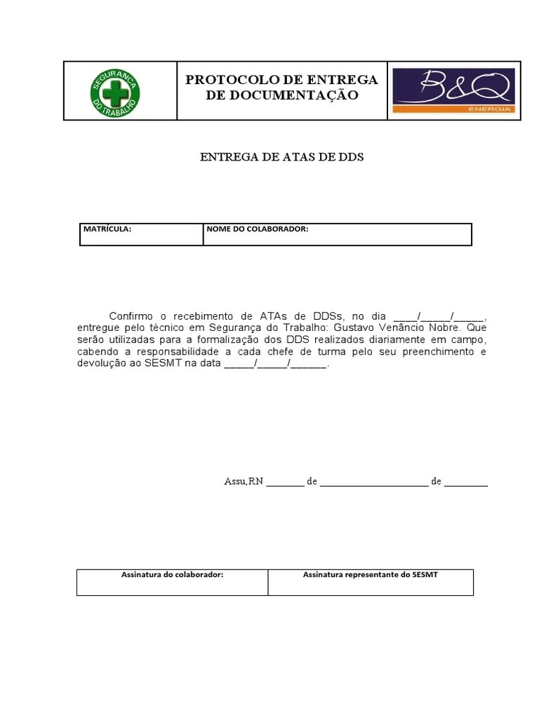 Protocolo De Entrega De Documentação | PDF