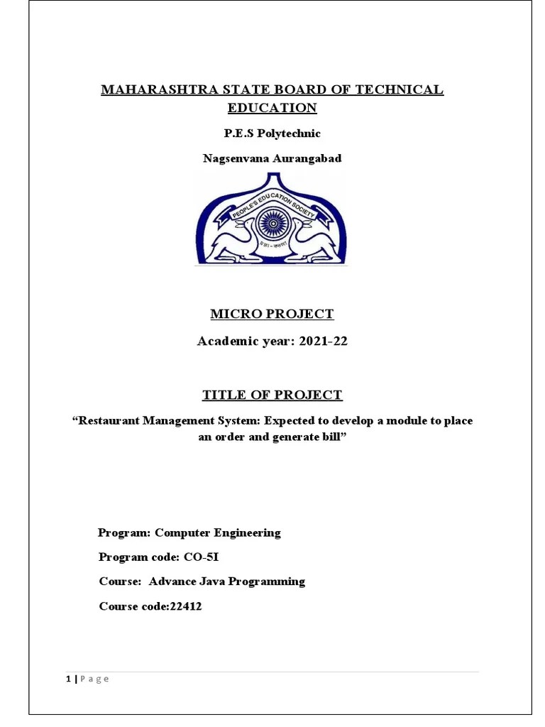 Advance Java Program Microproject | PDF | Menu | Application Software