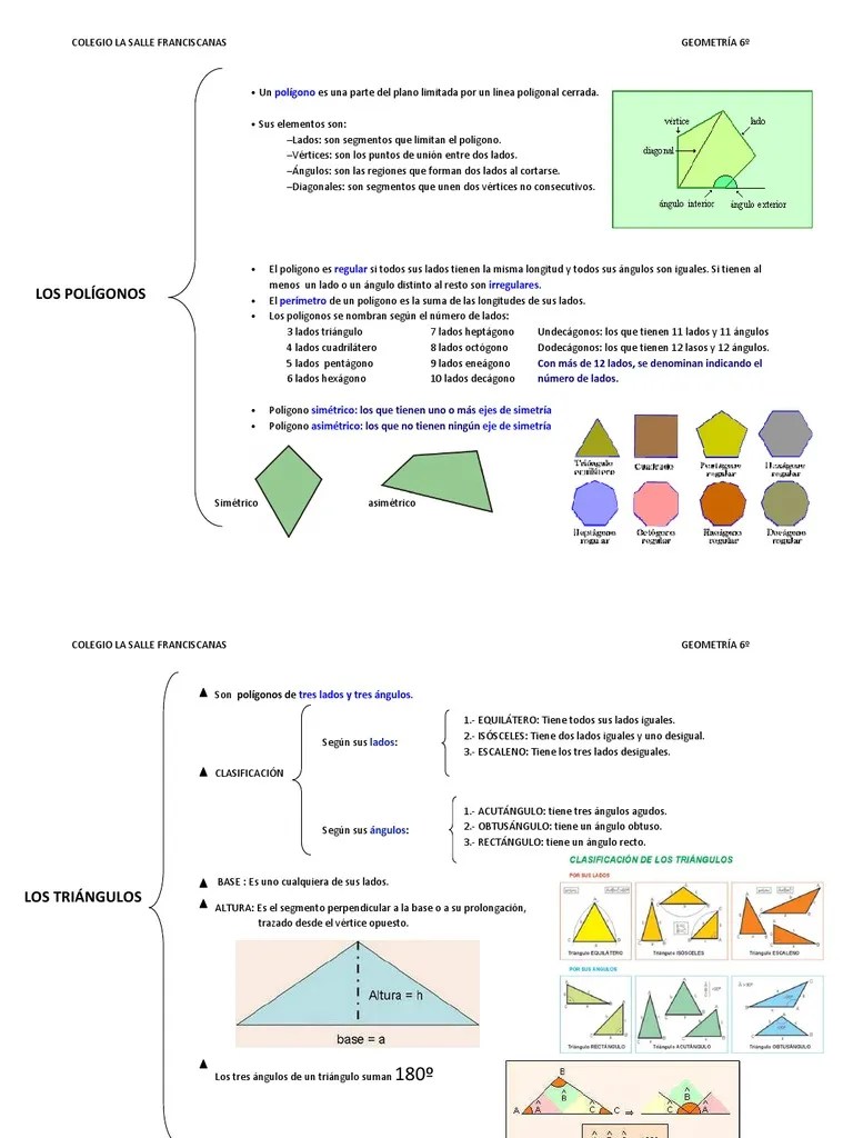 Geometría Plana | PDF | Rectángulo | Triángulo