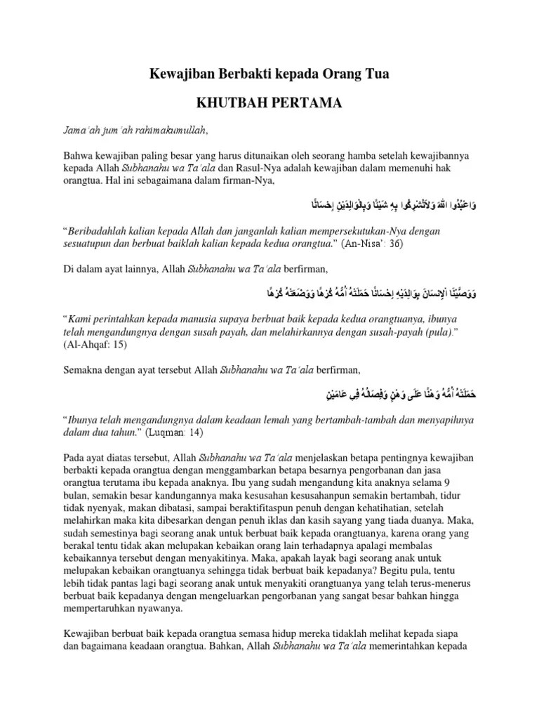 Kewajiban Berbakti Kepada Orang Tua | PDF