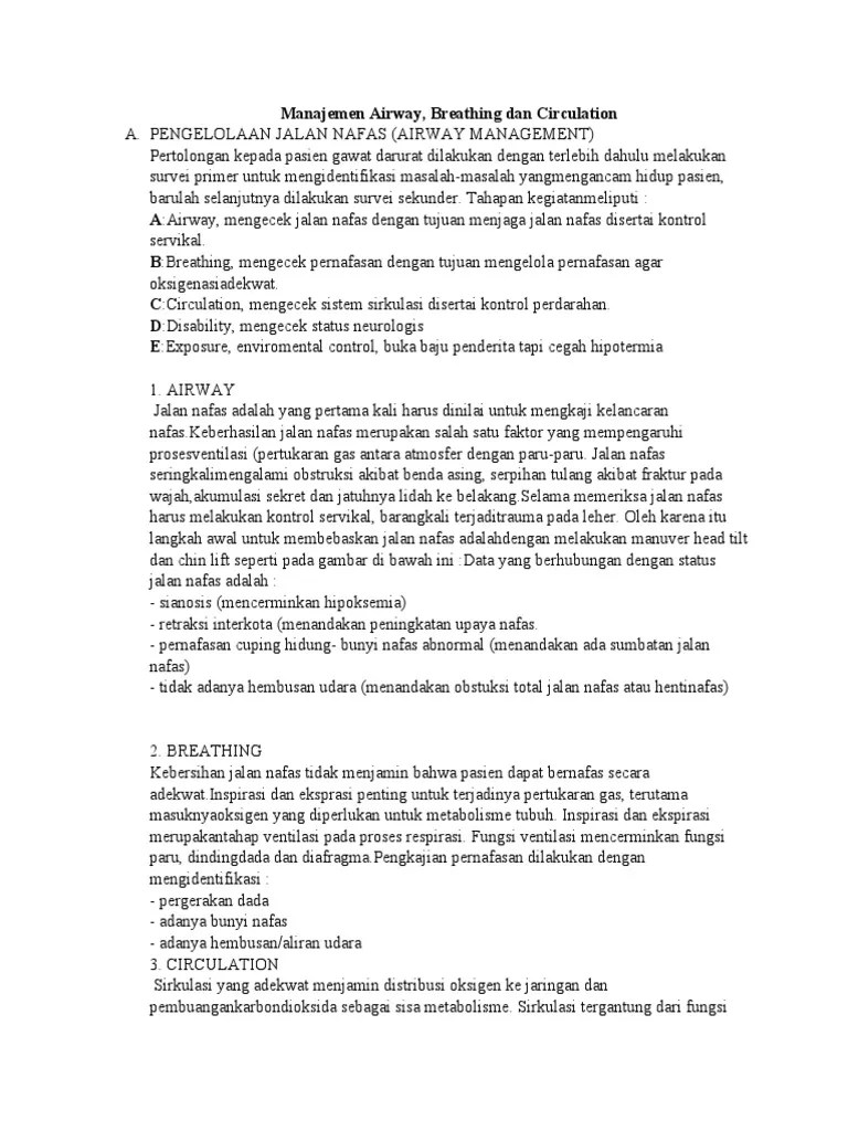 Manajemen Airway, Breathing, Circulations | PDF