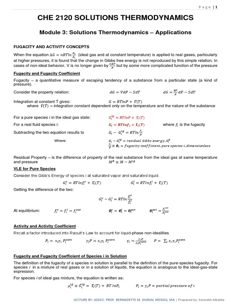 Module 03 Solutions Thermodynamics Applications Summary | PDF ...