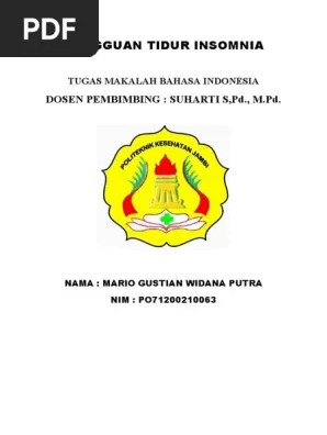 Dalam penelitian yang dilakukan oleh wang et al tahun 2020 pada 138 pasien rawat inap. Insomnia Pdf