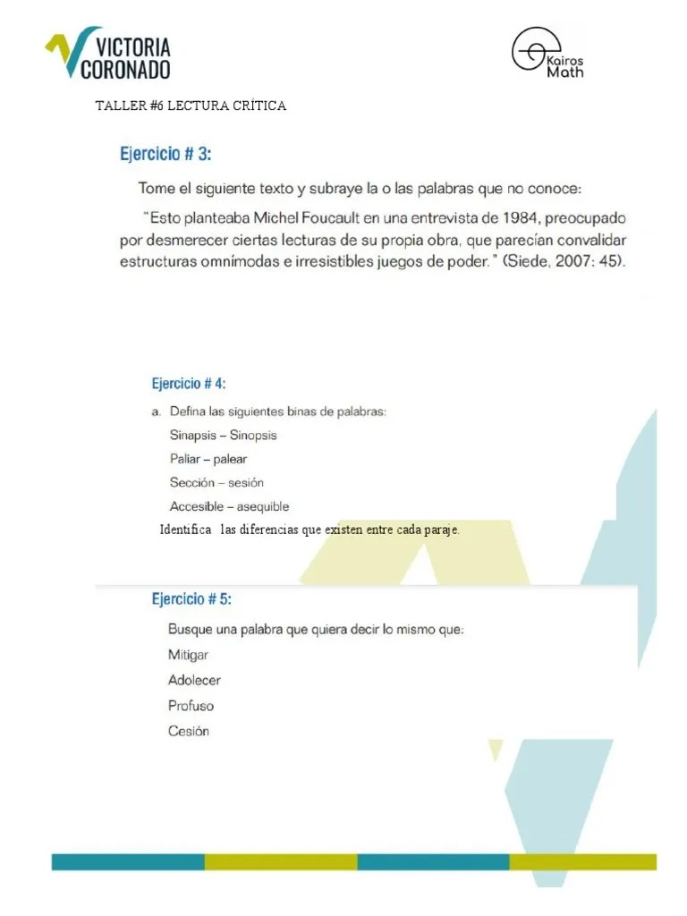 Taller #3 Lectura Critica | PDF