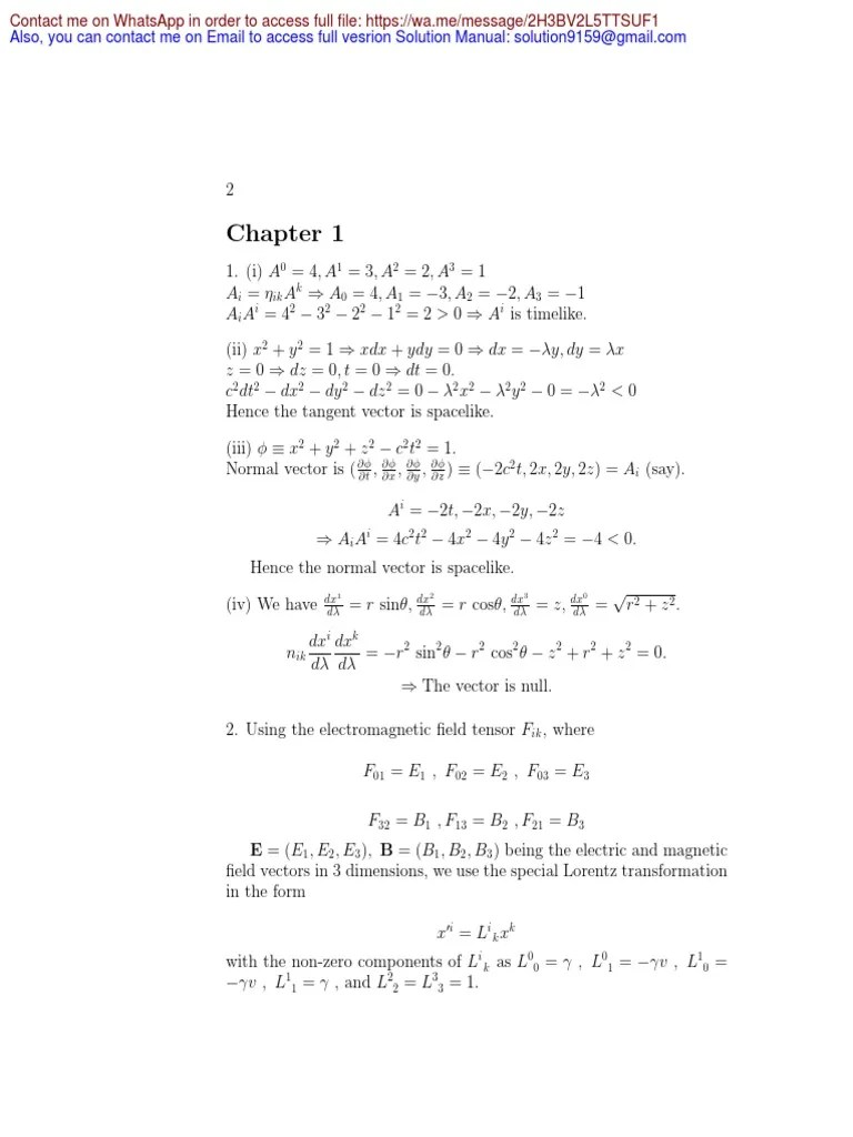 Sample For Solution Manual An Introduction To Relativity By Jayant ...