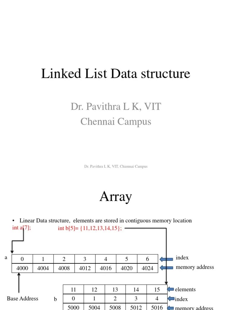DSA Linked List | PDF | Array Data Structure | Pointer (Computer ...