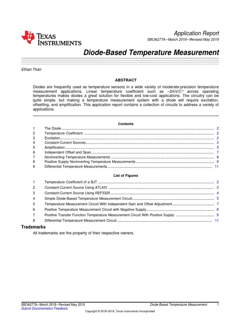 Diode Temperature Sensor | PDF | Bipolar Junction Transistor | Amplifier
