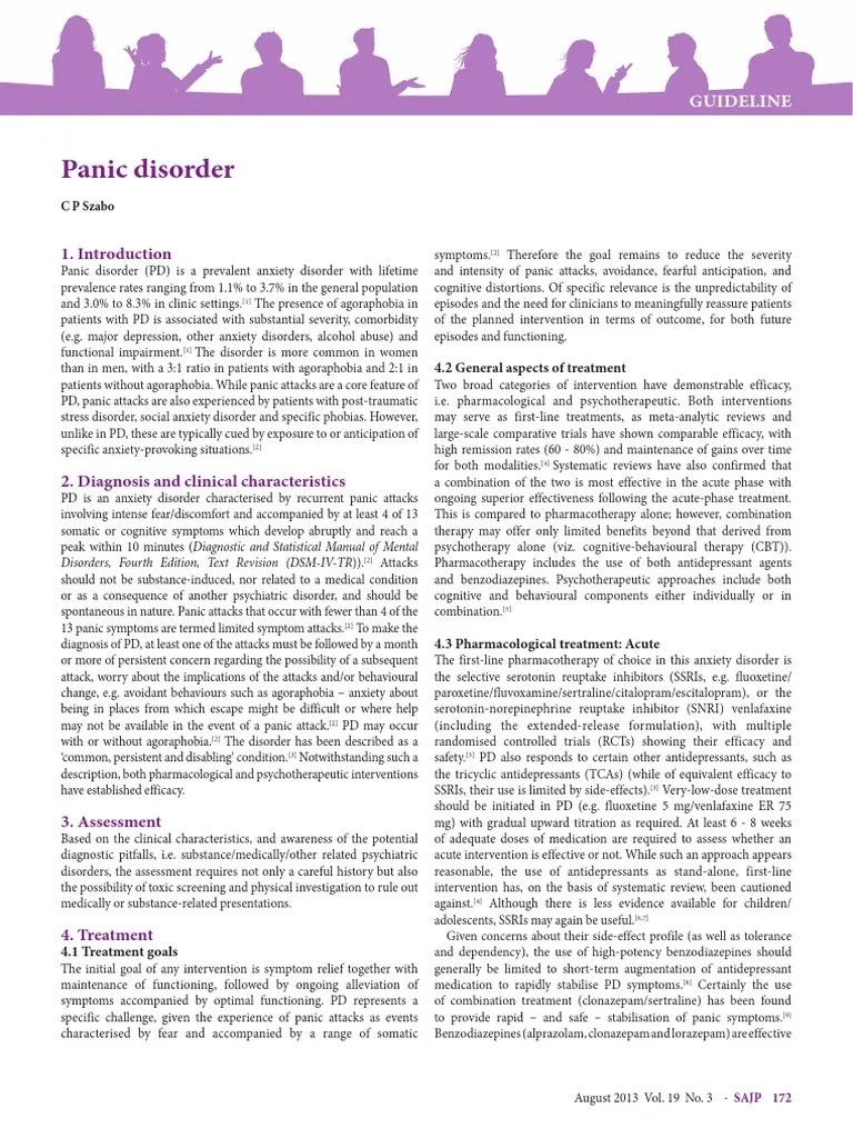 Panic Disorder: Guideline | PDF | Antidepressant | Panic Disorder