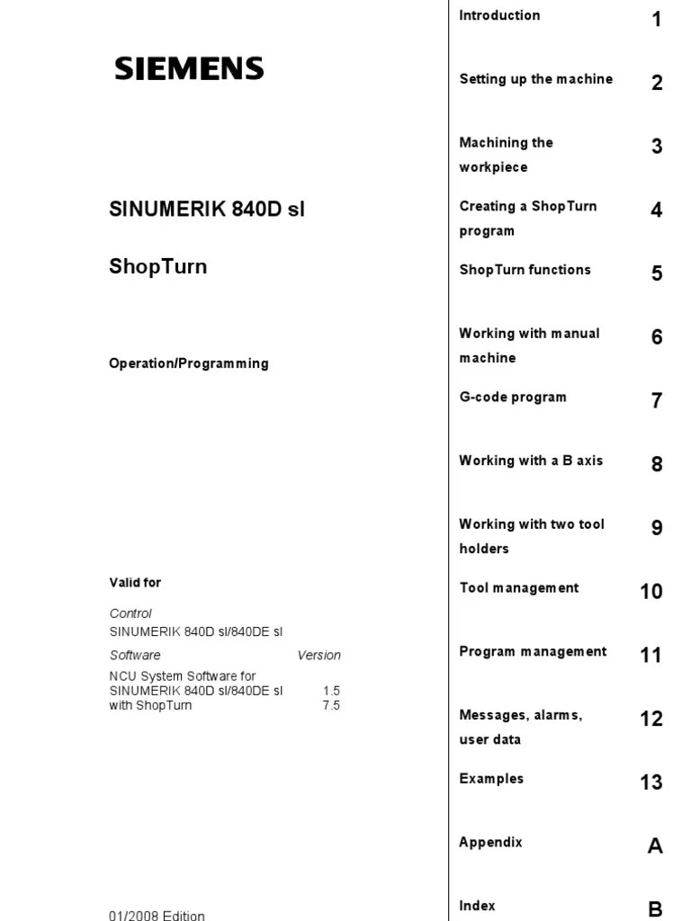 Sinumerik 840D SL | Download Free PDF | Computer Program | Programming