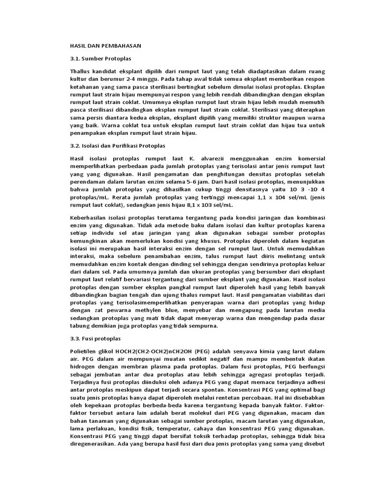 Isolasi Dan Fusi Protoplas Rumput Laut Pdf