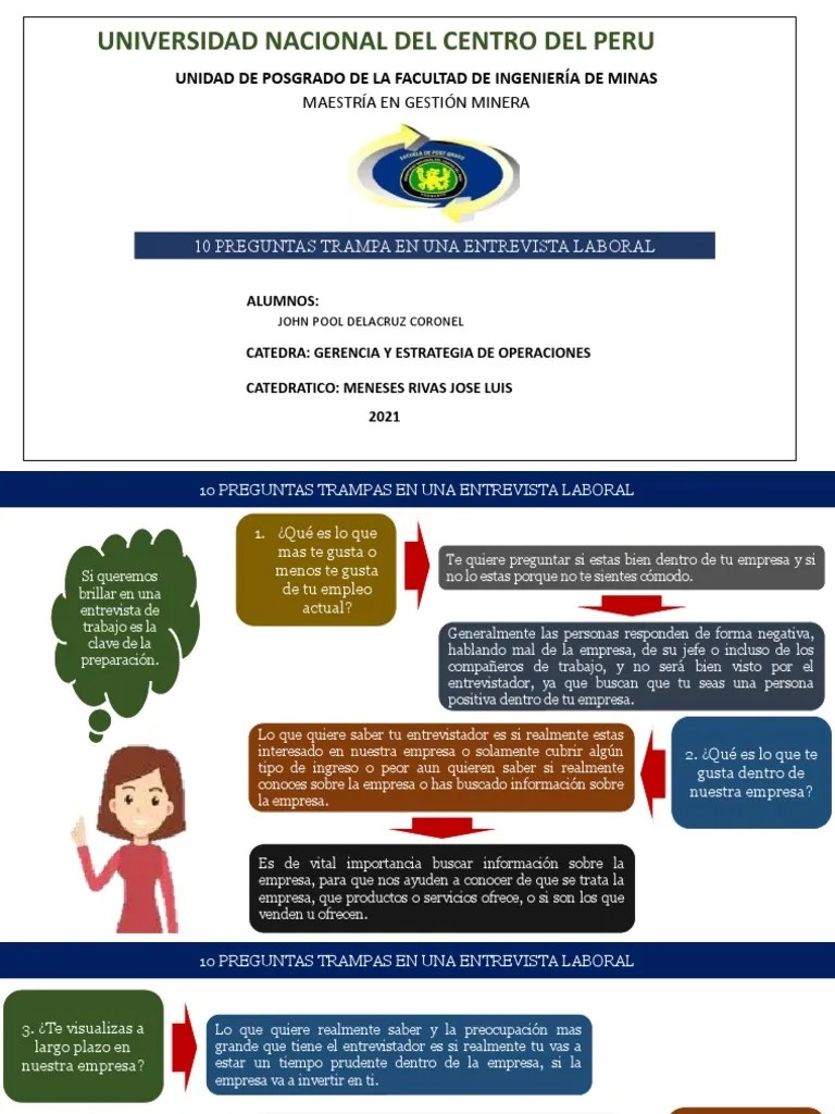 10 Preguntas Trampa En Una Entrevista Laboral | PDF