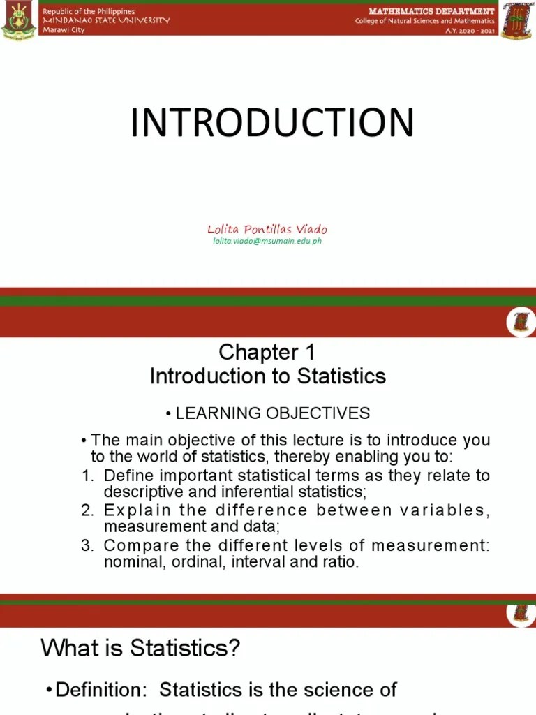 Introduction To Statistics | PDF | Level Of Measurement | Statistics