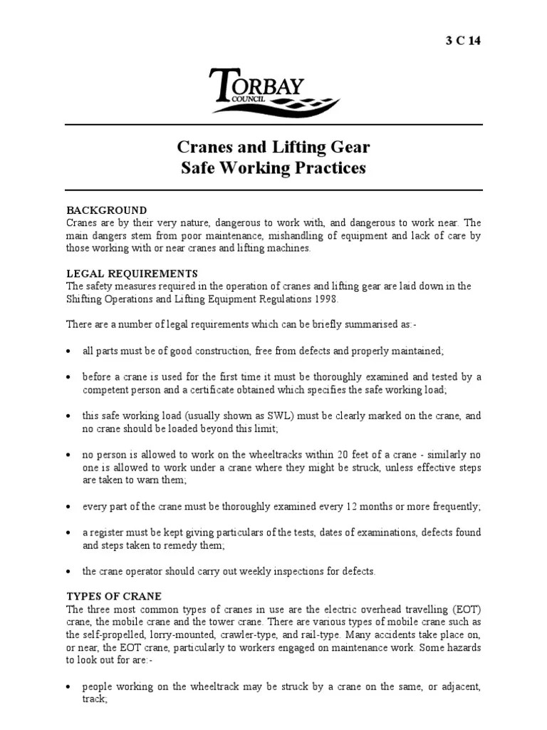 Cranes And Lifting Gear | PDF | Crane (Machine) | Elevator