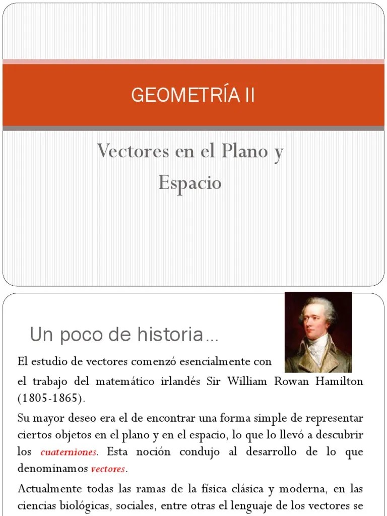 1 - Vectores En El Plano Y El Espacio | PDF | Vector Euclidiano | Sistema De Coordenadas Cartesianas