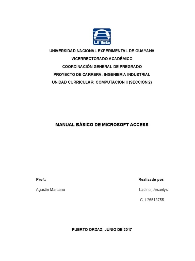 Manual De Access | PDF | Bases De Datos | Microsoft Excel