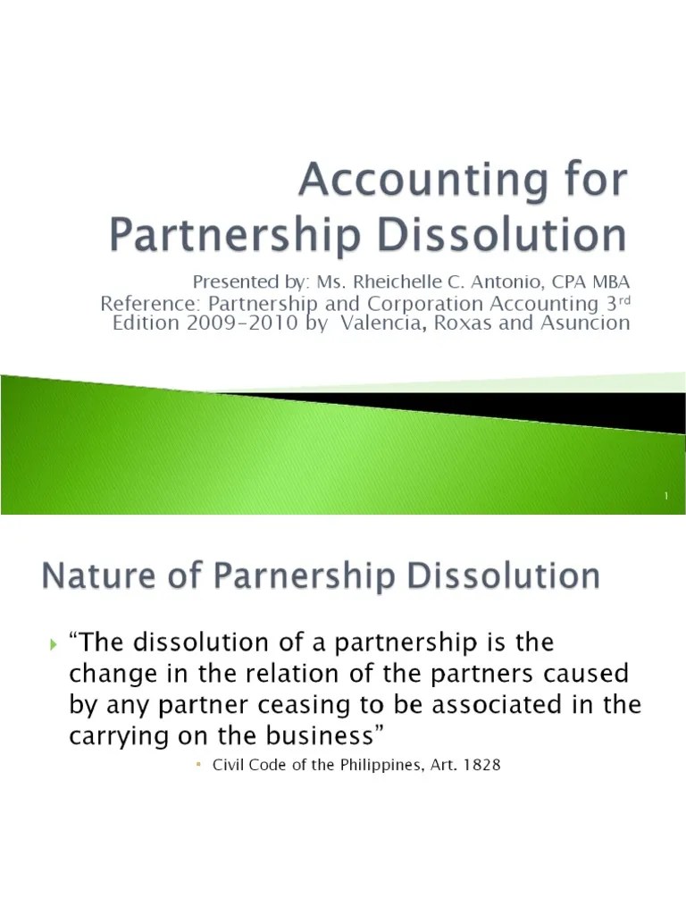 Accounting For Partnership Dissolution | PDF | Debits And Credits | Expense