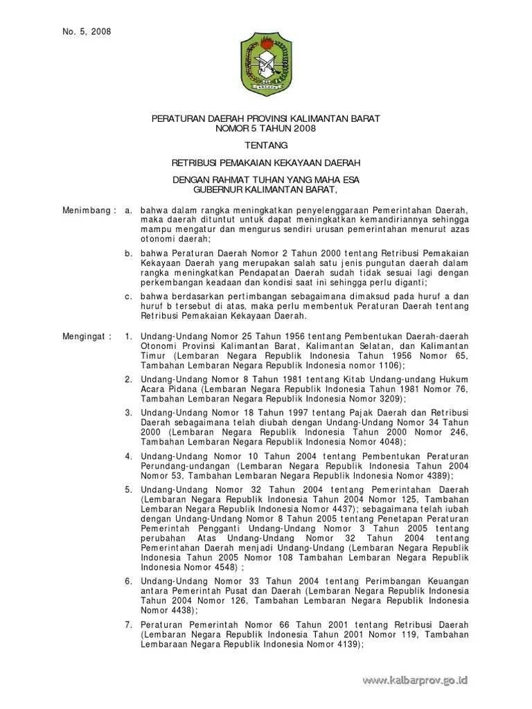 Retribusi Pemakaian Kekayaan Daerah | PDF