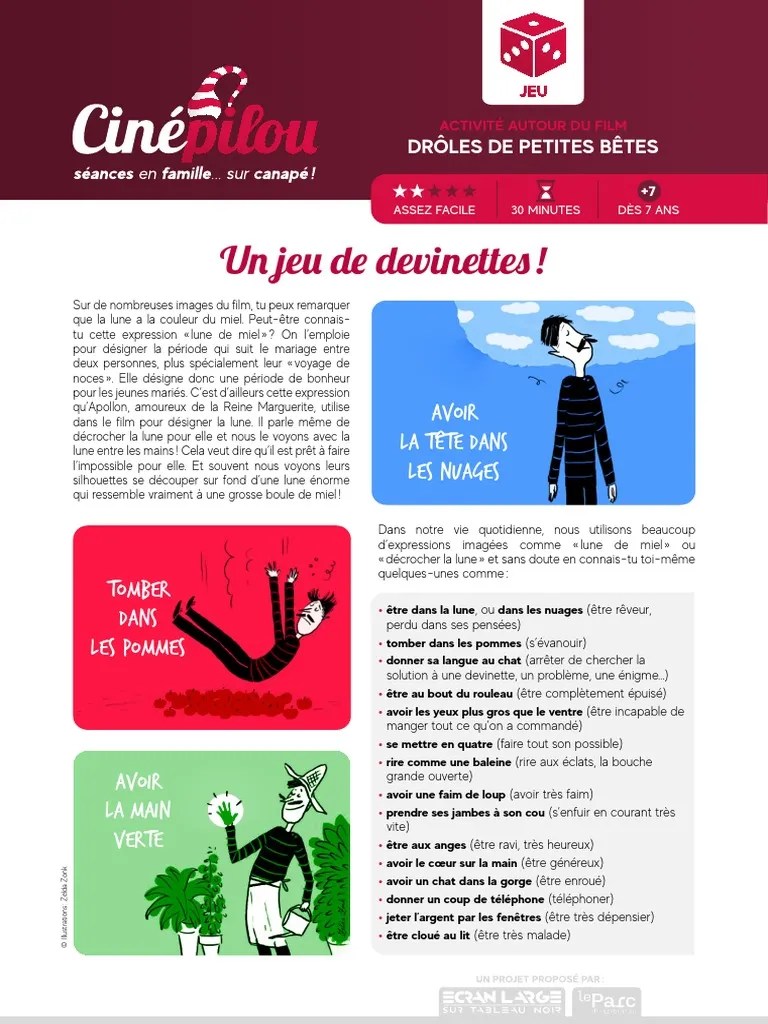Cine - Pilou DPB Ficheanimation Jeu Devinette | PDF