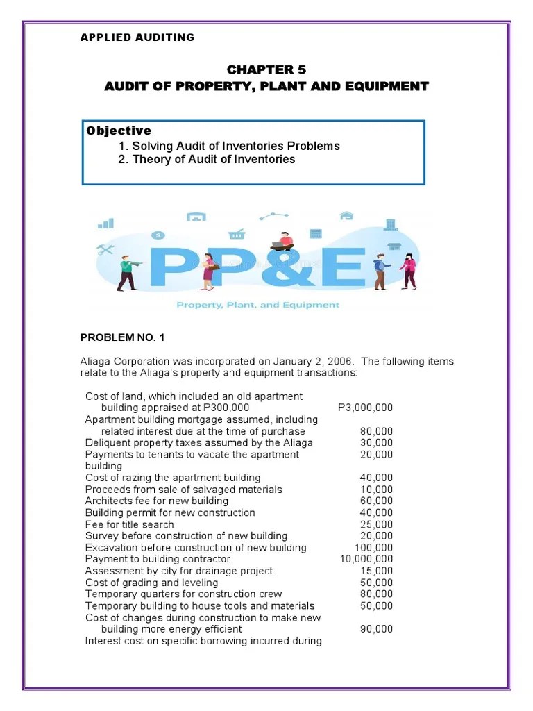 Chapter 5 Audit Of Property, Plant And Equipment | PDF | Depreciation ...