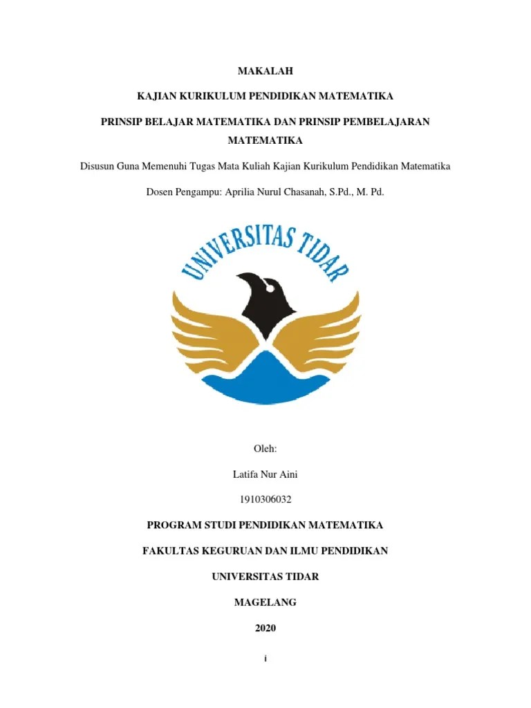 Prinsip Belajar Matematika Dan Prinsip Pembelajaran Matematika | PDF