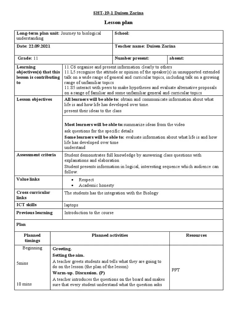 Lesson Plan | PDF | Learning | Educational Technology