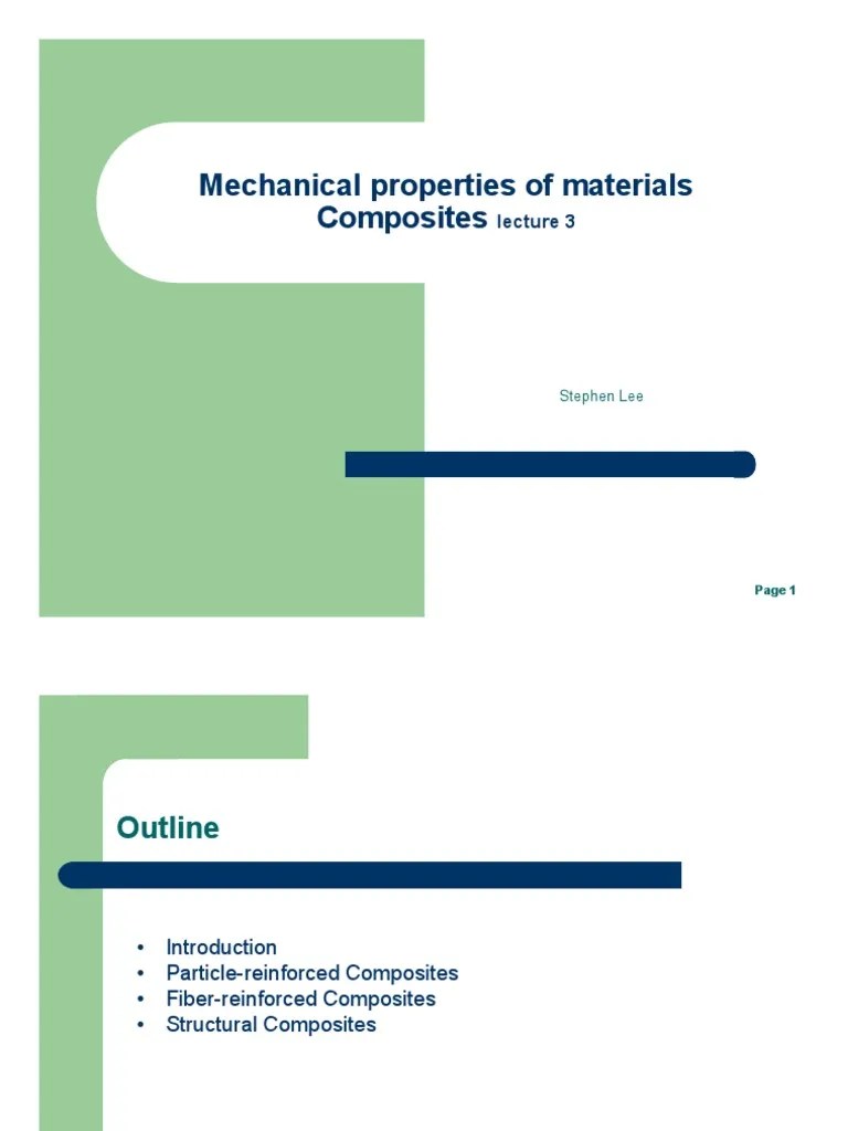 3 Mechanical Properties Of Materials Composites Lecture 3 | PDF | Composite Material ...