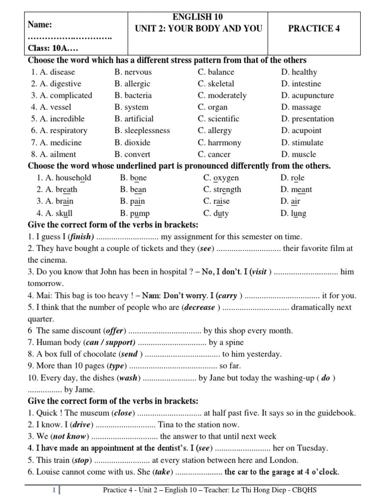 Practice 4 - UNIT 2 - 10a2 | PDF | Acupuncture | Health Sciences