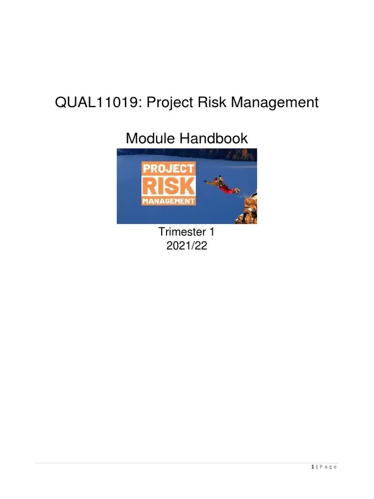 Project Risk Management Hanbook | PDF | Risk | Risk Management