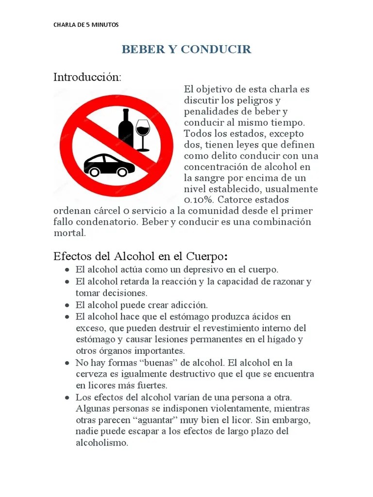 Charla De 5 Minutos | PDF | Alcoholismo