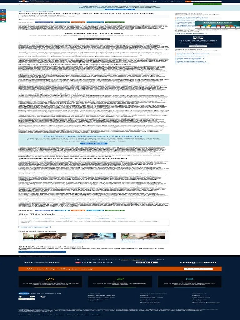 Anti-Oppressive Theory And Practice In Social Work | PDF | Violence | Domestic Violence