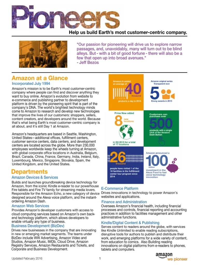 Amazon Leadership Principles | PDF