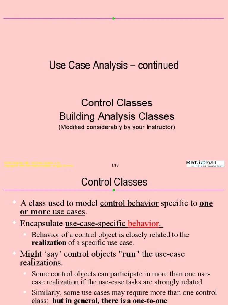 Use Case Analysis - Continued: Control Classes Building Analysis ...