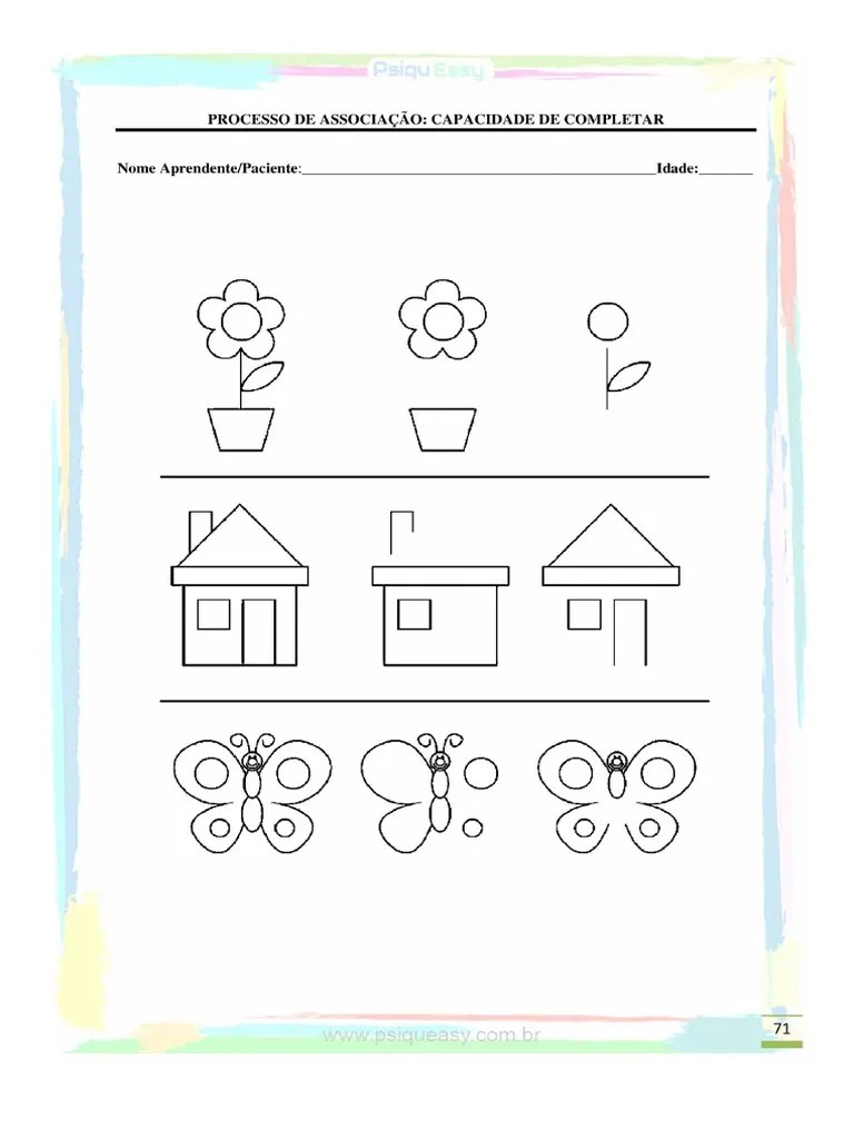 Teste De Percepcao Visual Memoria Concentracao E Atencao | PDF