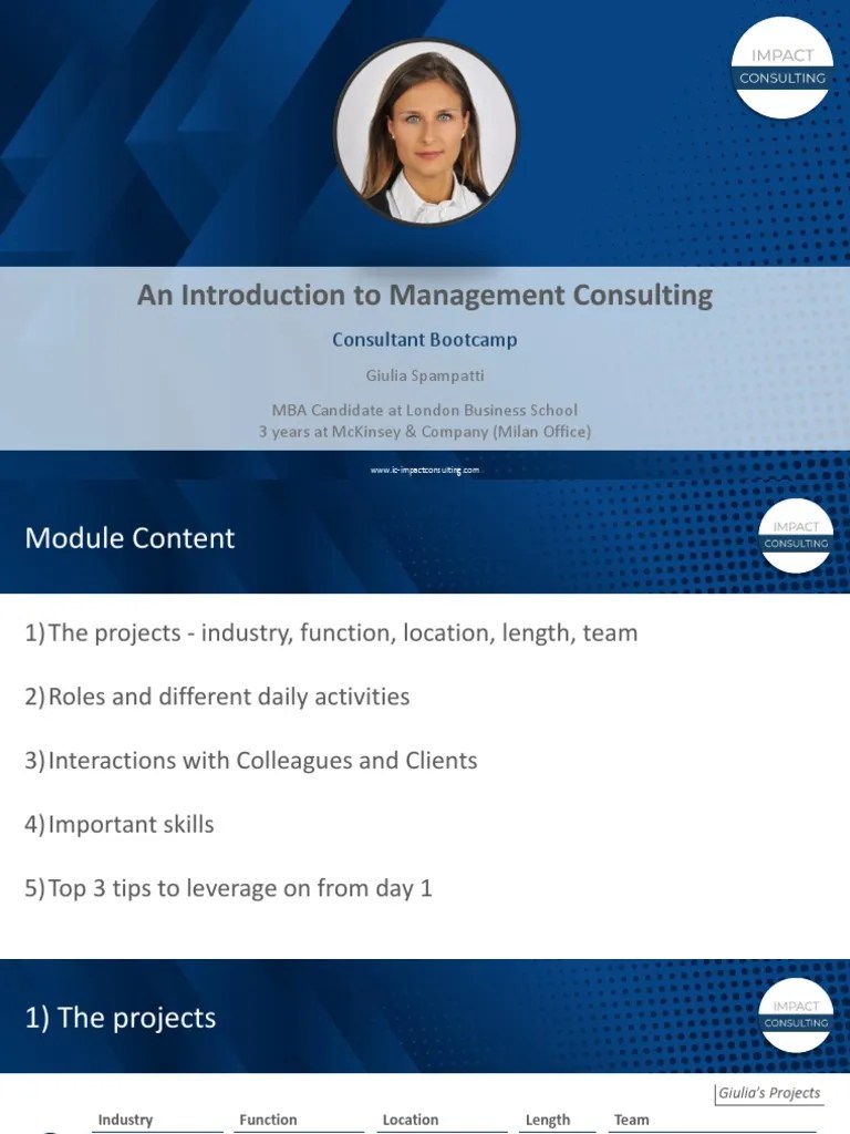 An Introduction To Management Consulting: Consultant Bootcamp ...