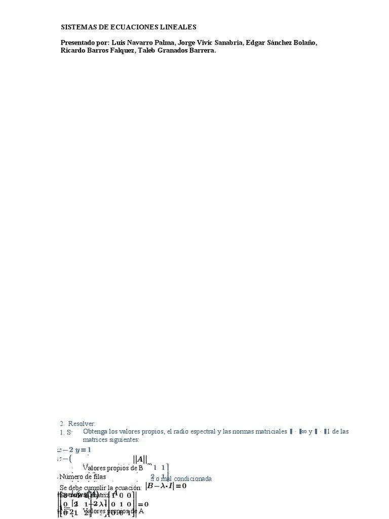 Sistemas De Ecuaciones Lineales | PDF | Integral | Matriz (Matemáticas)