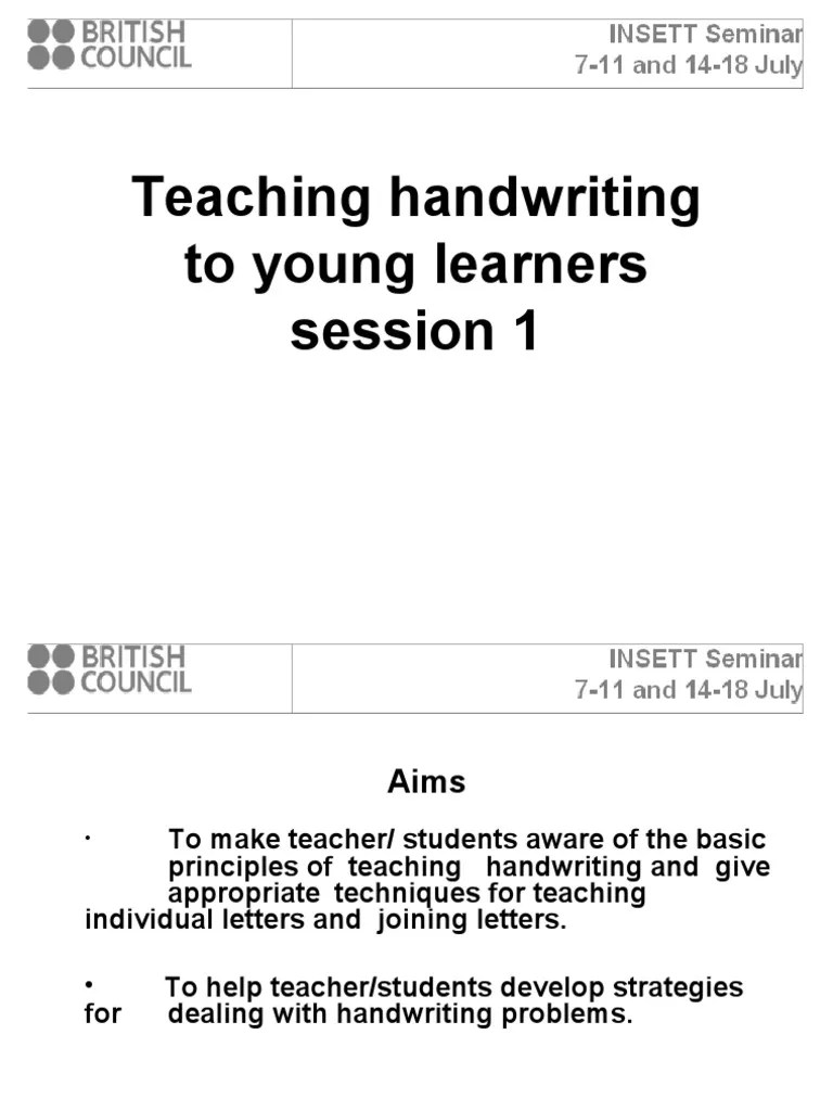 Teaching Handwriting Power Point 1 | PDF | Learning | Linguistics